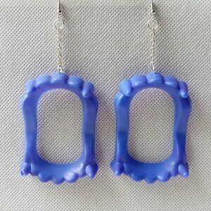 Purple Vampire Teeth Earrings, Fun Halloween Horror Dangle Earrings, Handmade